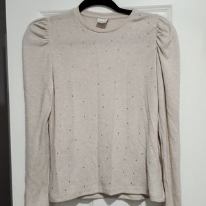 Zara kids sweater beige puff sleeves 11 12